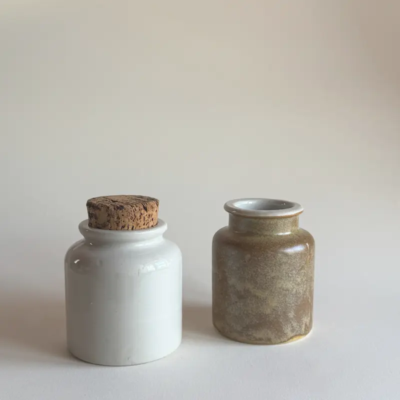 Pair of French Stoneware Mustard Pots
