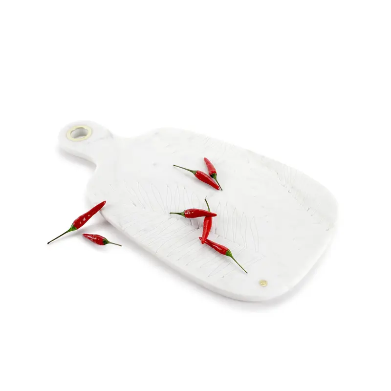 Palm leaf - serving plate/cutting board in marble