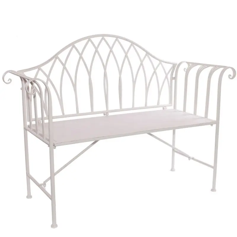 Panca in metallo bianco 129X46H94