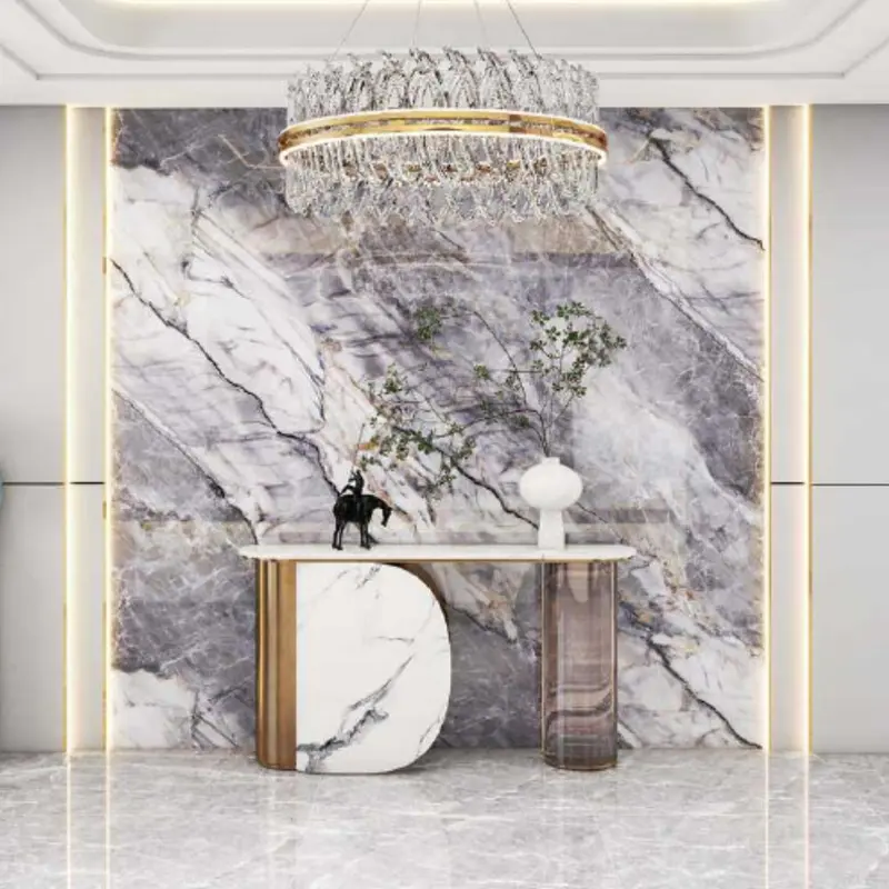 Pannello decorativo 1220x3000x5 mm. colore effetto marmo arabesque grigio lucido