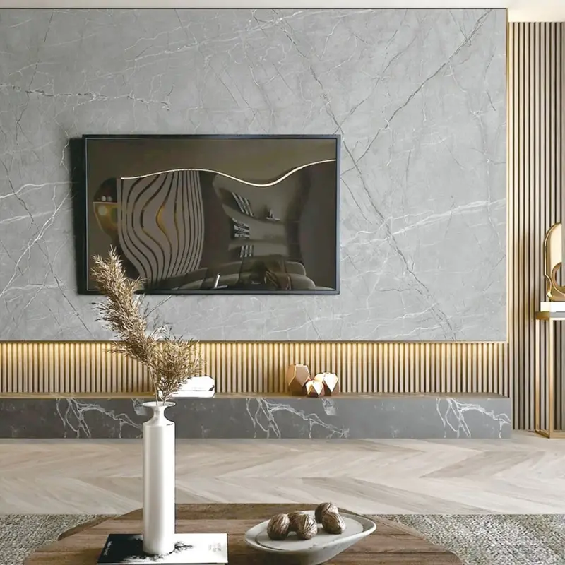 Pannello decorativo 1220x3000x5 mm. colore effetto marmo grigio opaco