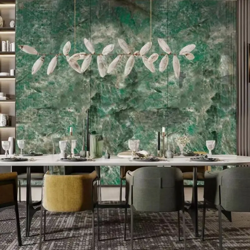 Pannello decorativo 1220x3000x5 mm. colore effetto marmo verde lucido