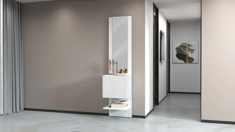 Pannello Specchiera KOMPACT con elemento ad 1 Anta Battente | Web Furniture