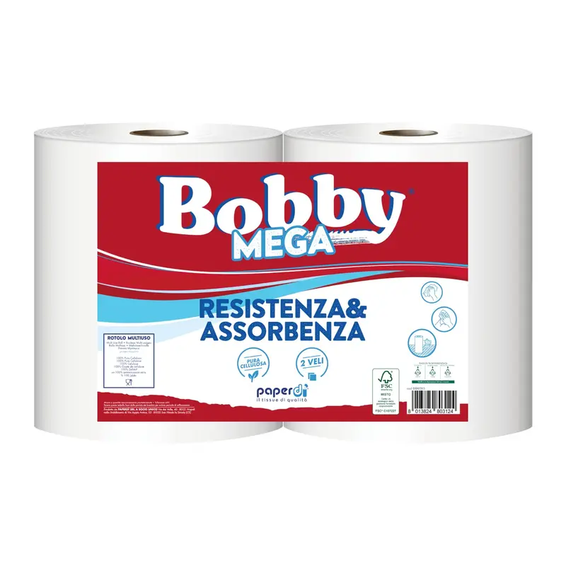 PAPERDI' BOBBY MEGA BOBINA 2 VELI 334 STRAPPI 2 ROTOLI
