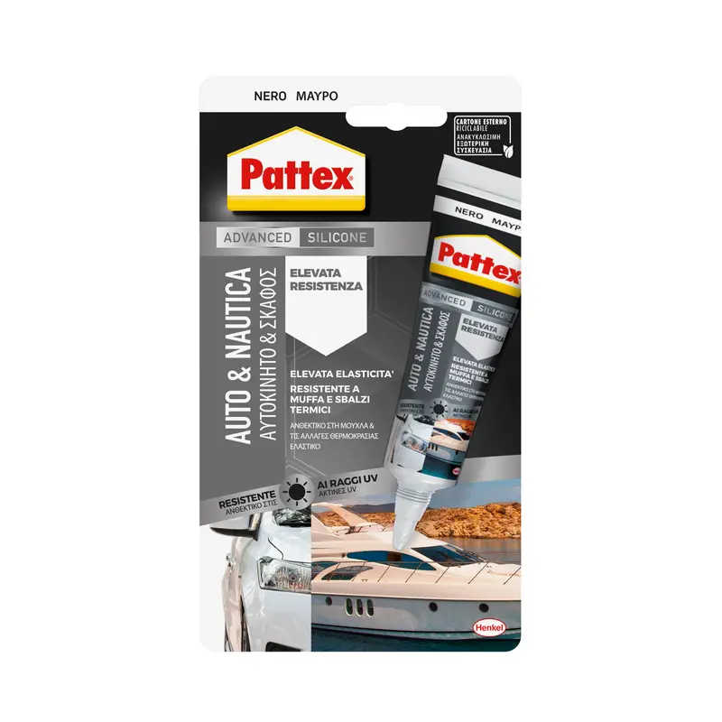 PATTEX ADVANCED SILICONE AUTO & NAUTICA 50ML NERO