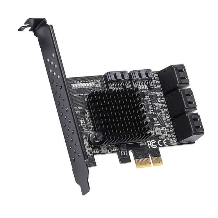 PCIE 1X To 8 Port SATA 3.0 Adapter Expansion Card ASMedia ASM1166 Converter