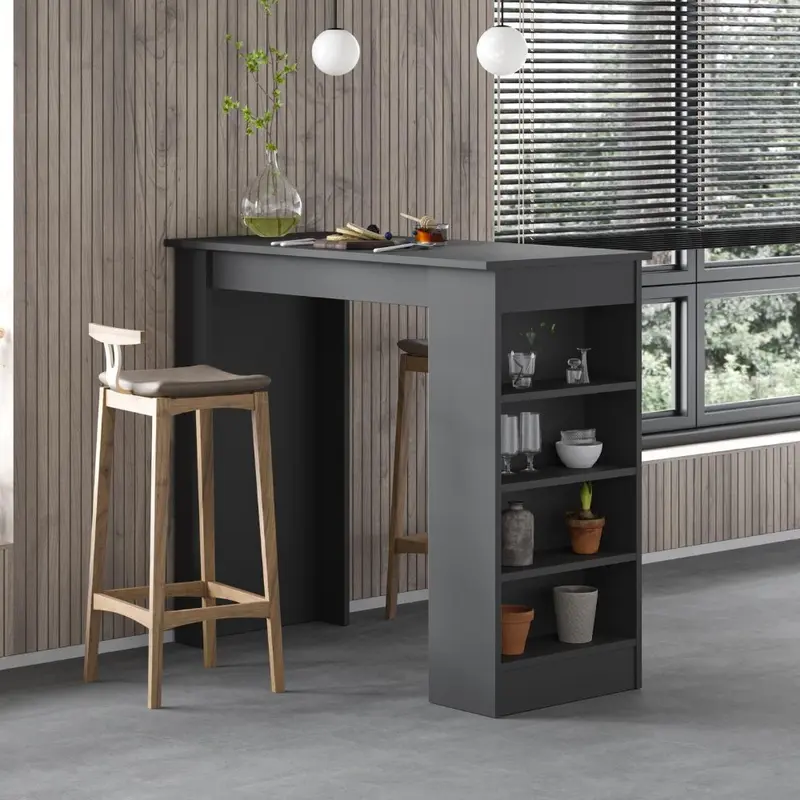 Penisola da cucina tavolo alto Swallow con piano e struttura antracite