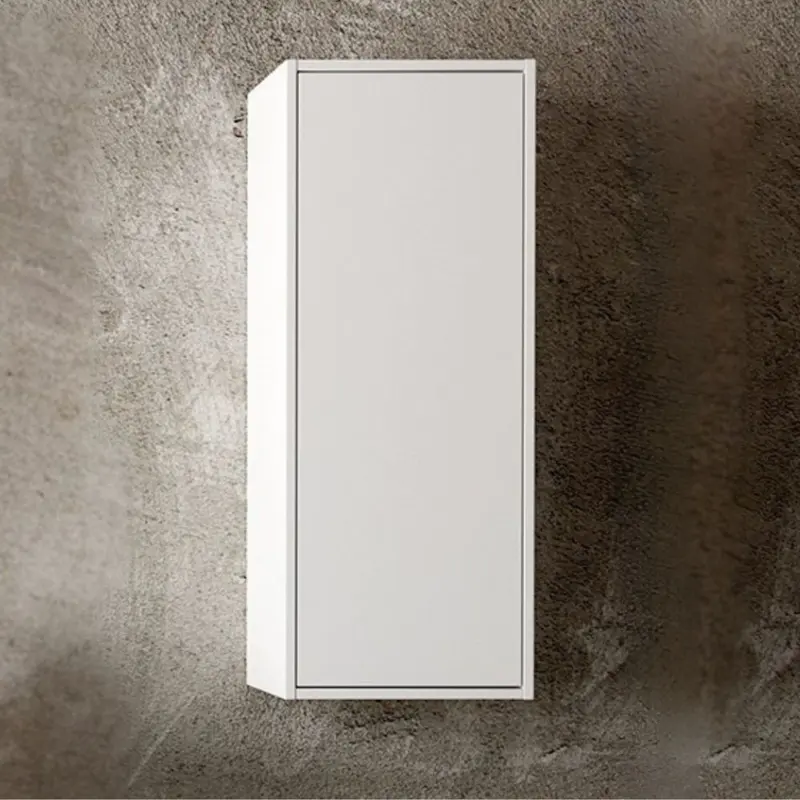 Pensile bagno Push 35x30.5x80 1 anta con 2 ripiani interni colore bianco opaco