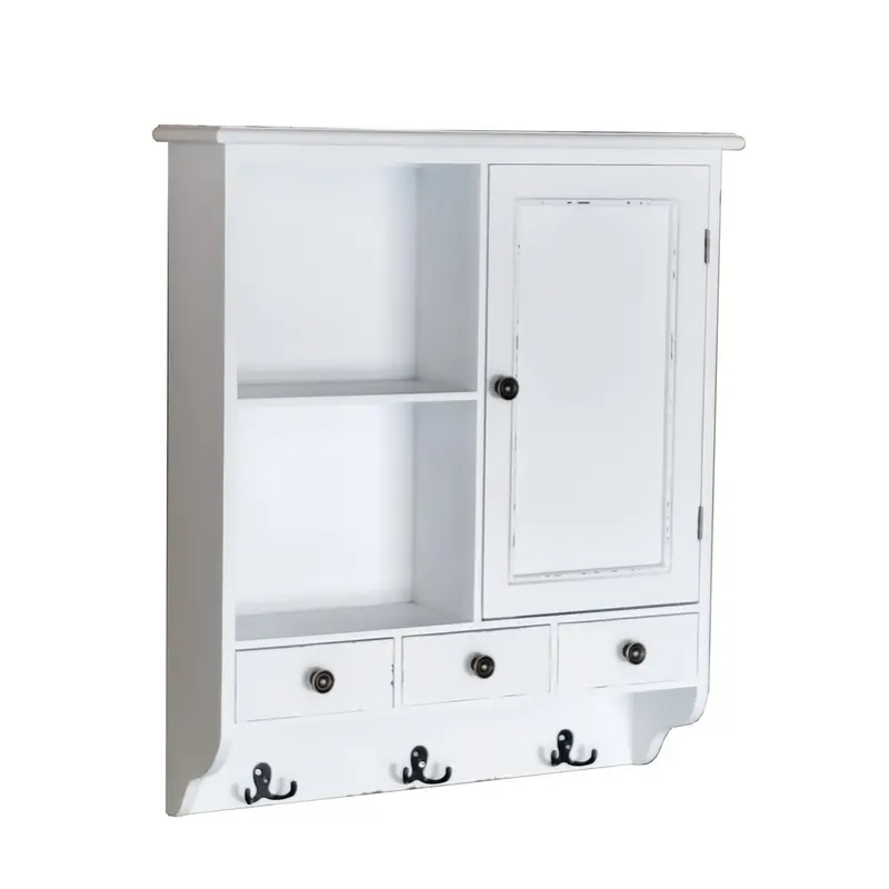 Pensile bianco in legno di pino ed mdf Alice 67X17H77