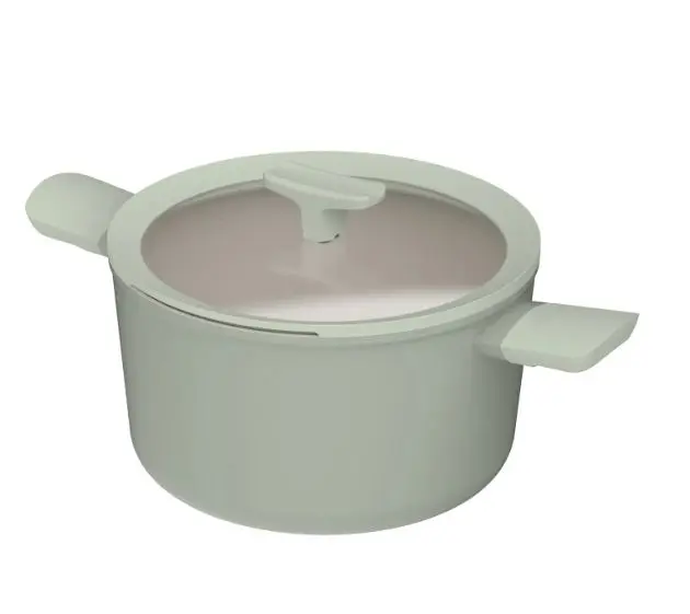 Pentola antiaderente con coperchio balance sage verde salvia 24x14cm