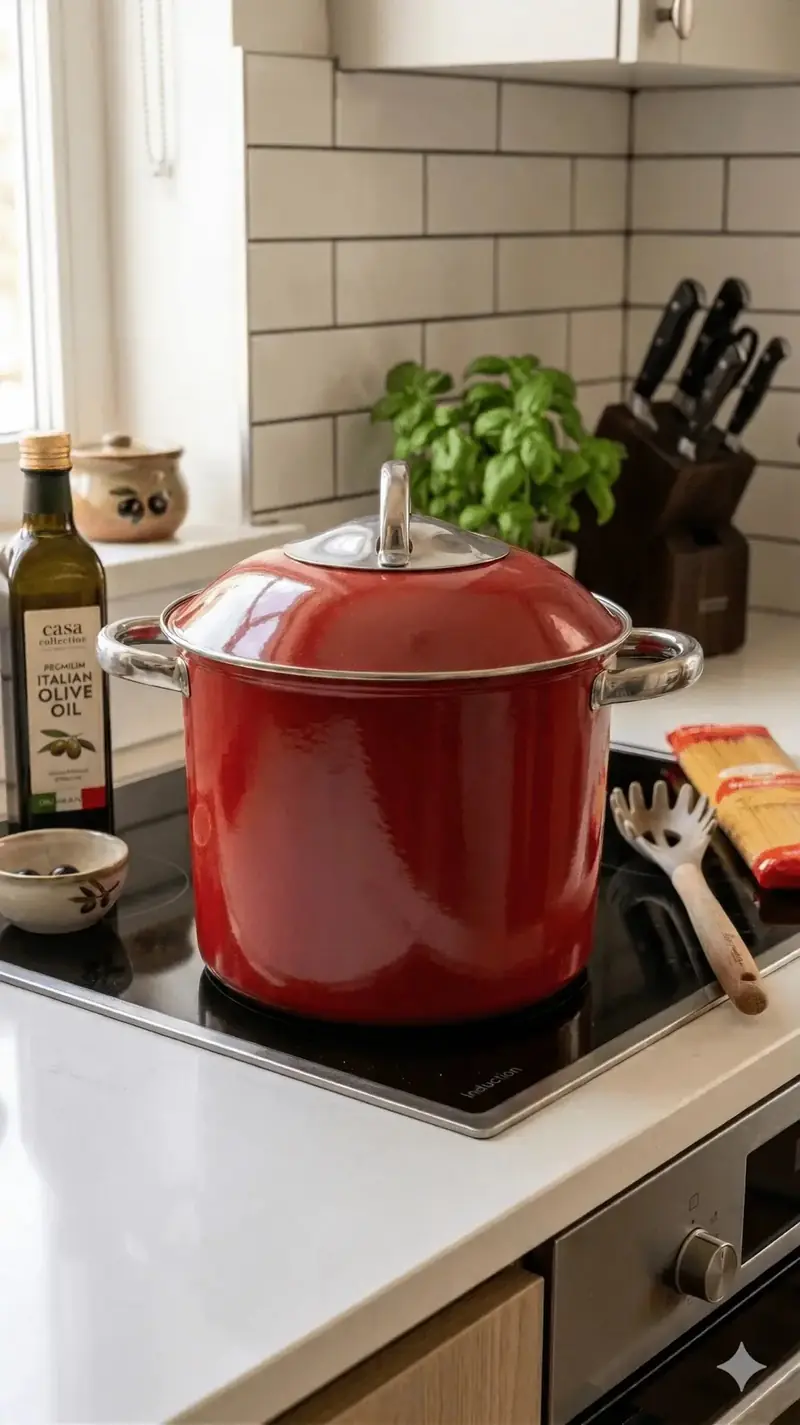 Pentola Colapasta con Coperchio Forato – Ø 24 cm | Rossa