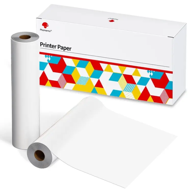 Phomemo 2 Rolls A4 Thermal Paper Use With M08F Printer Holder For M832/M833/M834/M835/P831/Q302 Printer