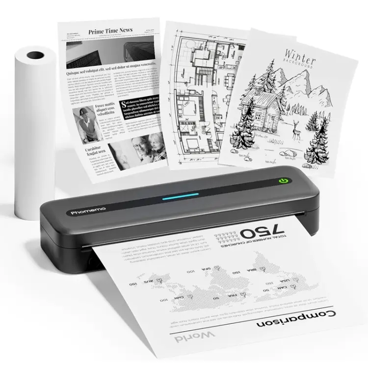 Phomemo M832 300dpi Wireless Thermal Portable Printer, Size