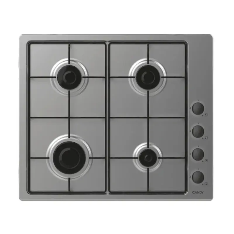 Piano cottura a gas Candy CHW6LBX 4 zone manopole laterali inox
