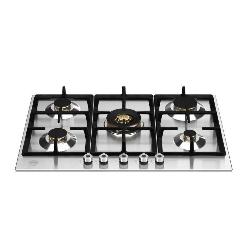 Piano cottura Bertazzoni P755CPROX a gas da 75 cm. 5 zone con dual wok centrale inox