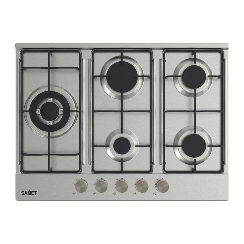Piano cottura Ercole2 a gas da incasso 5 fuochi 70 cm. in acciaio inox