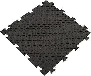 Piastrella in PVC morbida nera, superficie con disegno in rilievo "chicchi di riso" 50X50X10
