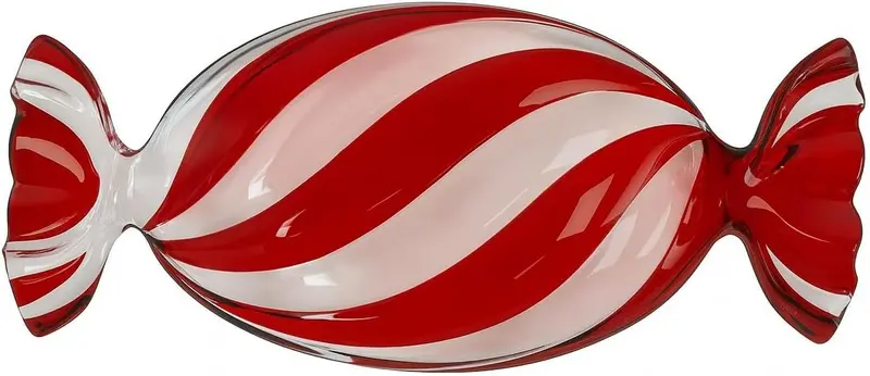 Piatto a forma di Caramella rosso 20X9X2.5H&H