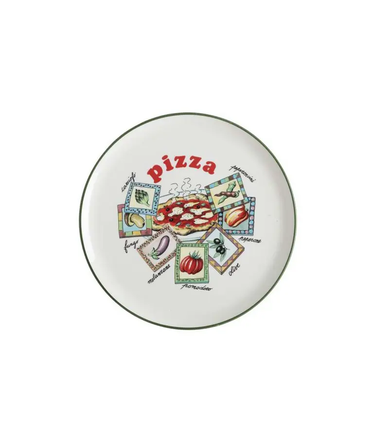 Piatto pizza in ceramica cm 32 con verdure