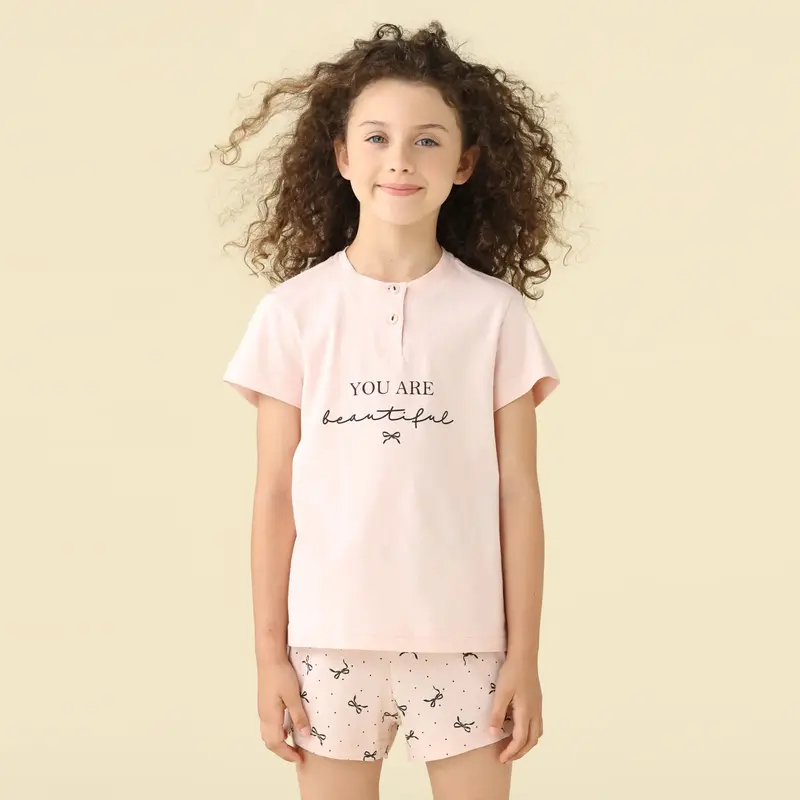 Pigiama bimba estivo 100% cotone You are Beautiful - FE2617AB