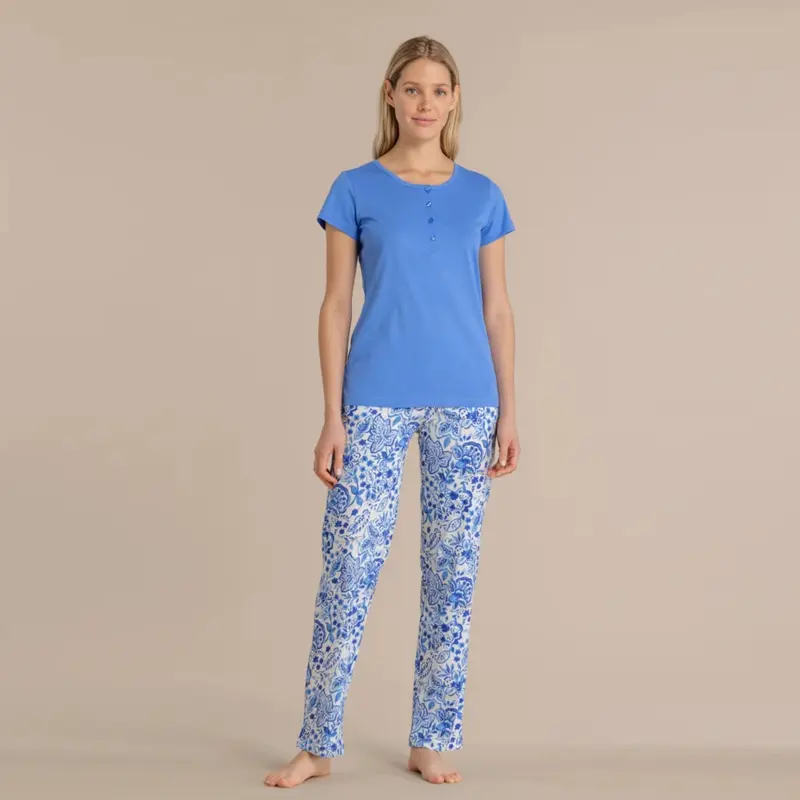 Pigiama donna calibrato mezza manica pantalone lungo - FA9033AB