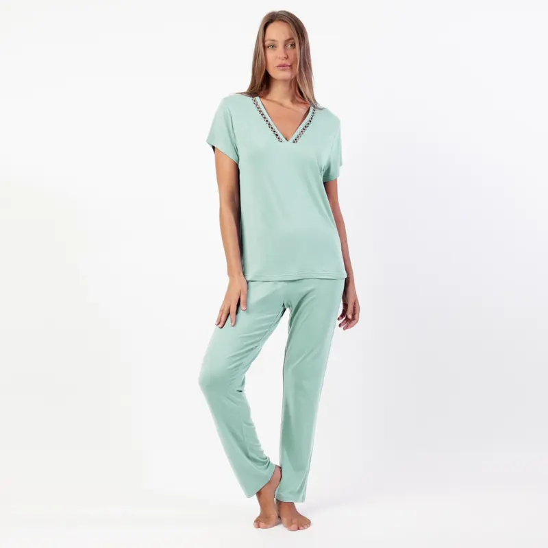 Pigiama Donna mezza manica pantalone lungo in modale - 64106-0