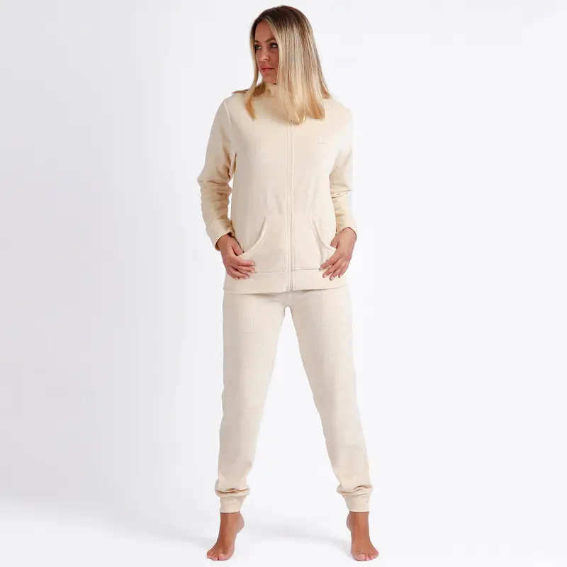 Pigiama modello tuta in ciniglia aperto avanti con zip - 56191-0