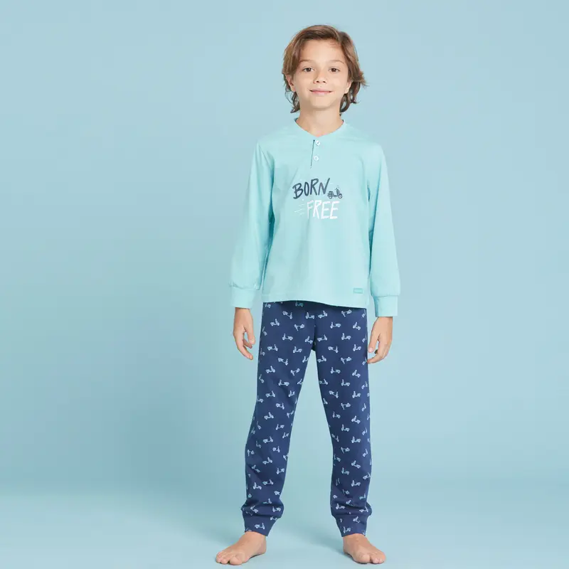 Pigiama Noidìnotte manica lunga con pantalone stampato vespine - FE2207AS