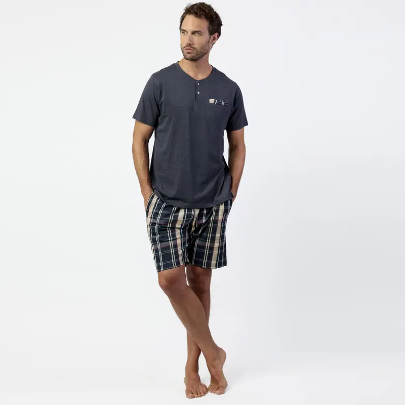 Pigiama uomo mezza manica con pantalone corto - 64784-0