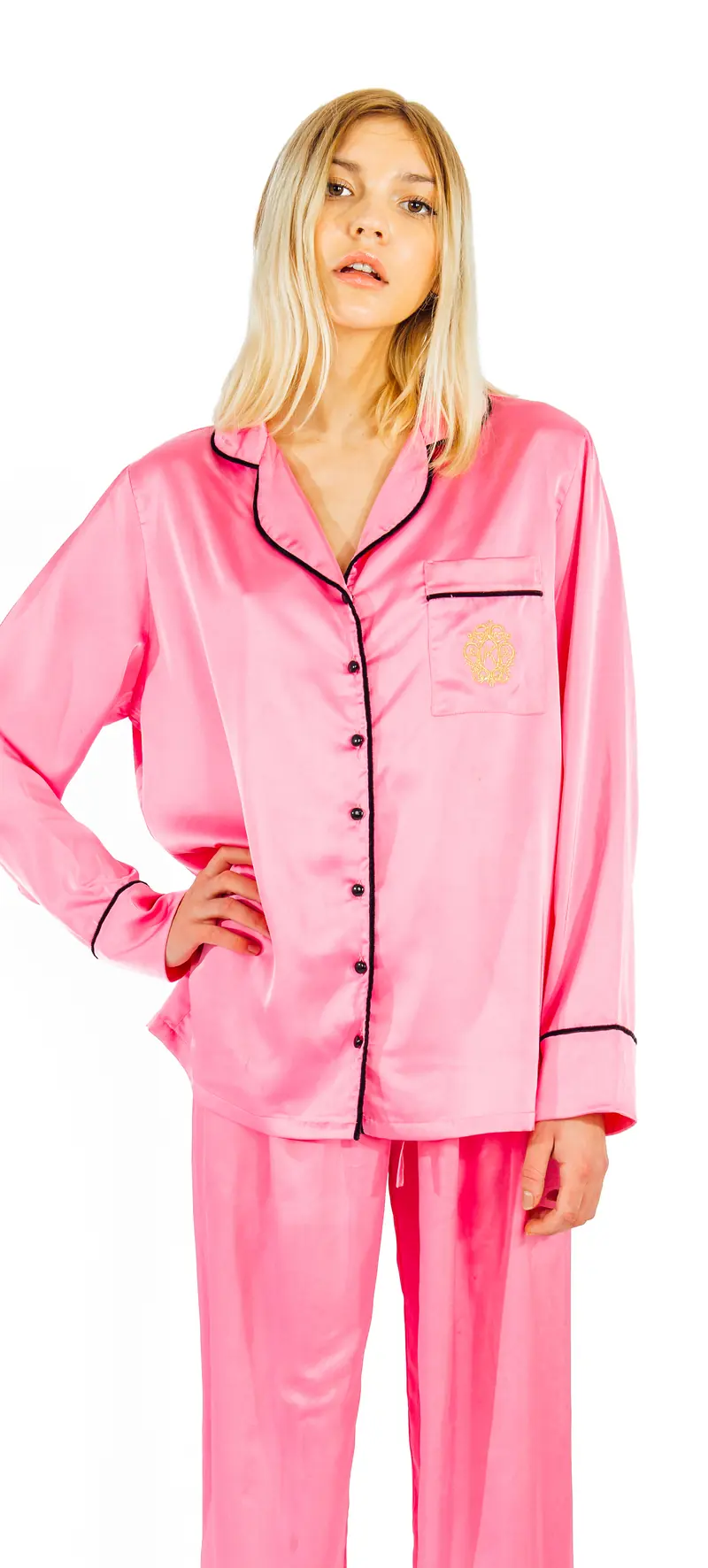PINK SATIN PAJAMA