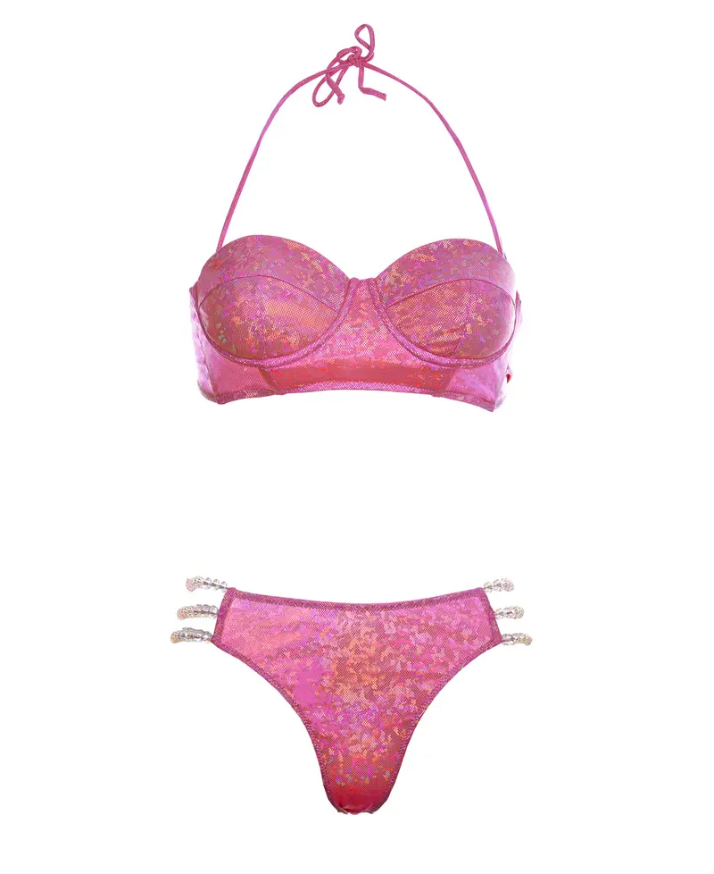 PINK SHINY MERMAID BIKINI