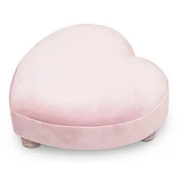 POGGIAPIEDI CUORE VELLUTO ROSA CM 30X30X14H