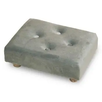 POGGIAPIEDI RETT. VELLUTO GRIGIO CM.38X26H16