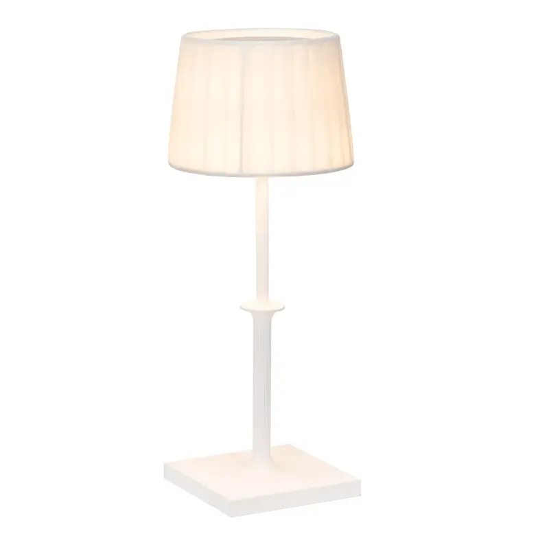 Poldina Classic lampada da tavolo BIANCA - cappello plissettato