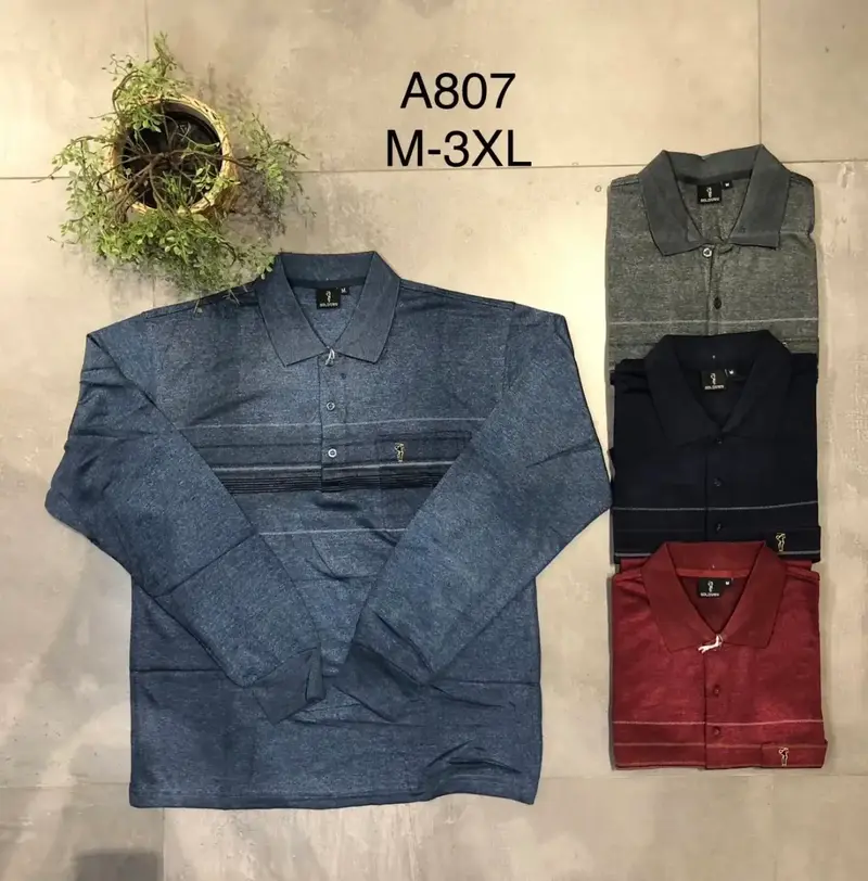 Polo Uomo Maniche Lunghe Basic con Vestibilità Comoda