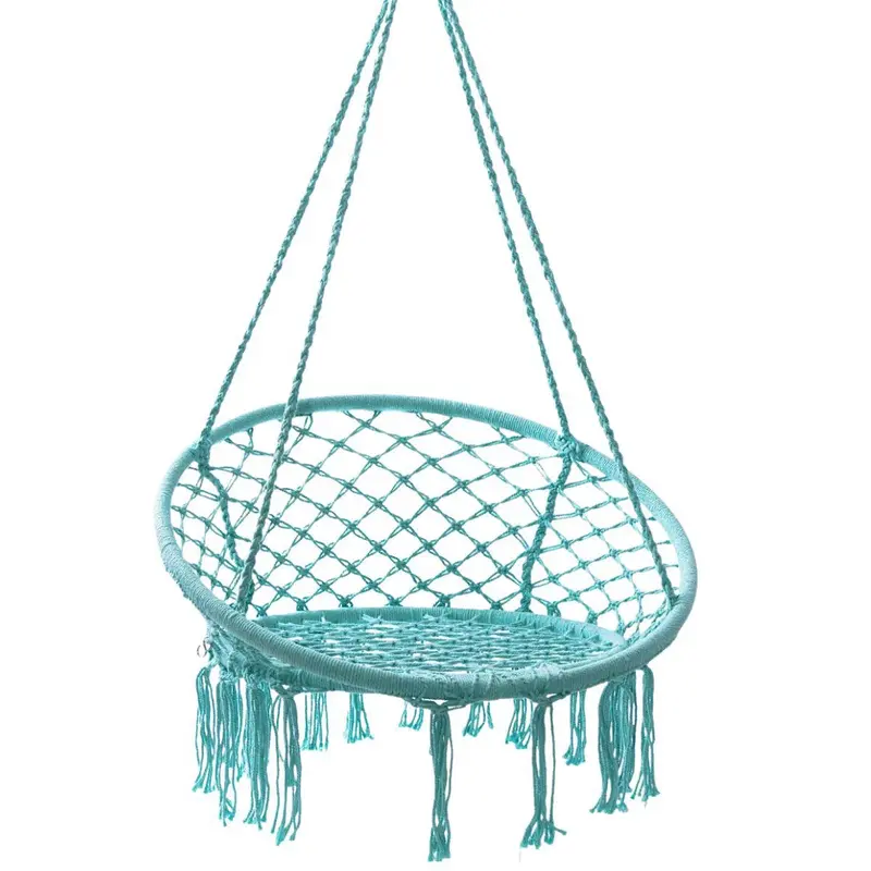 Poltrona amaca pensile in cotone verde 80X80X125