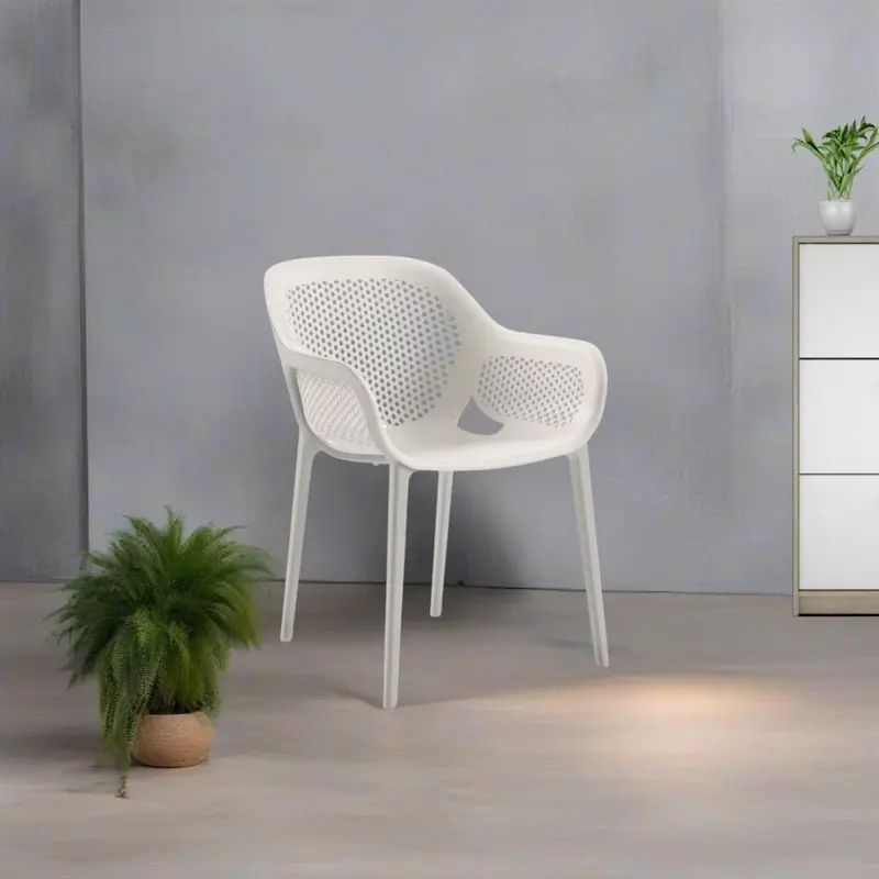 Poltrona design Atra grigio bianco set 4 pezzi