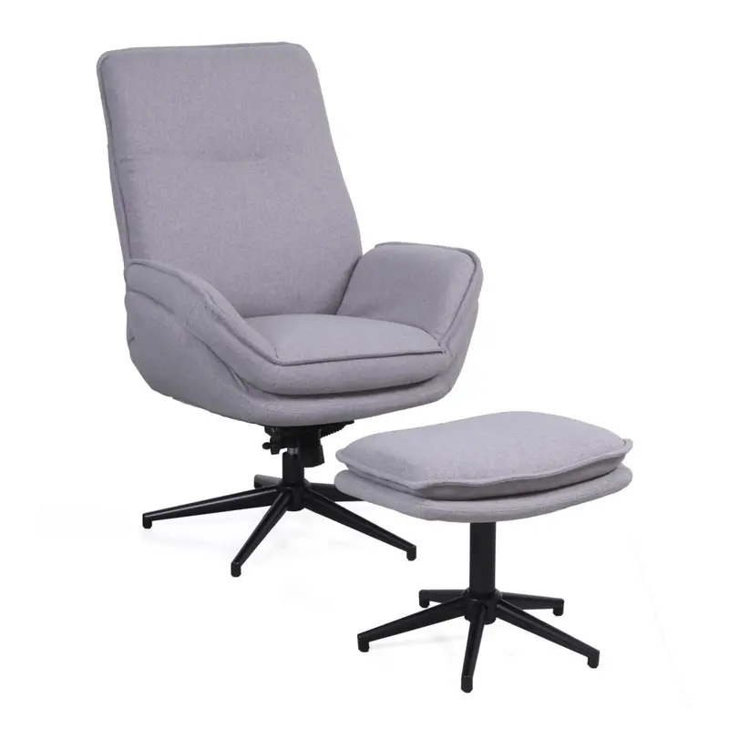 Poltrona girevole con poggiapiedi "Ava" 74X85H104