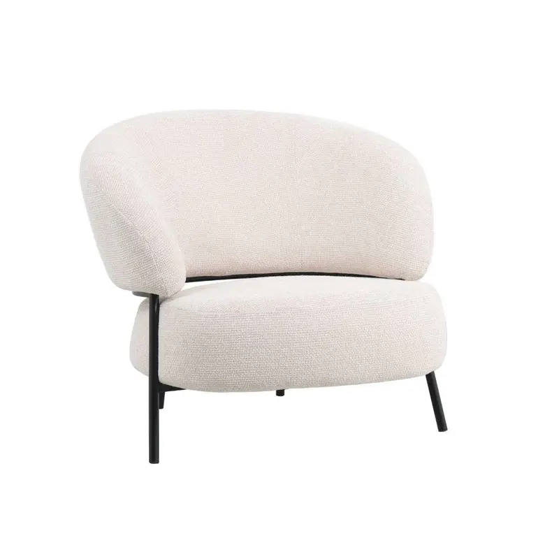 Poltrona in tessuto avorio "Aria" 85X85H70