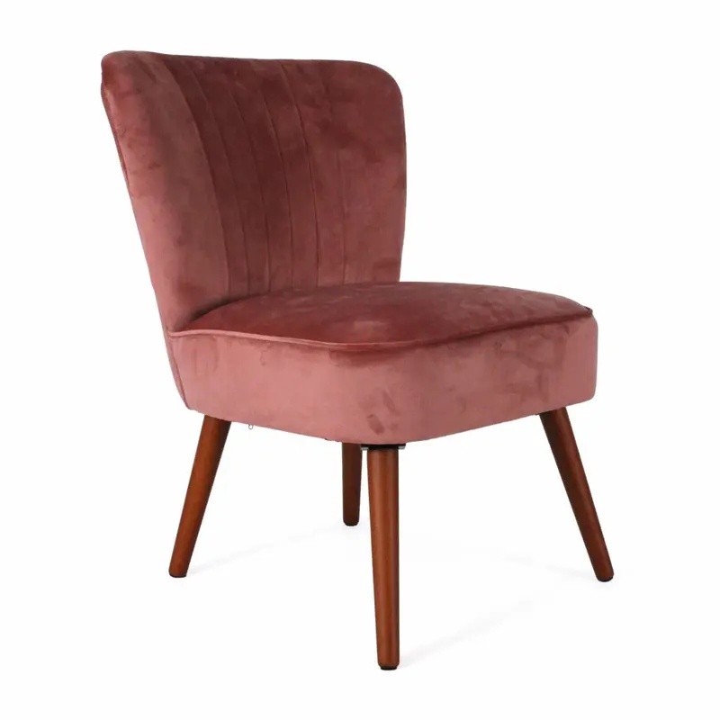 Poltrona in velluto rosa 60X70H80