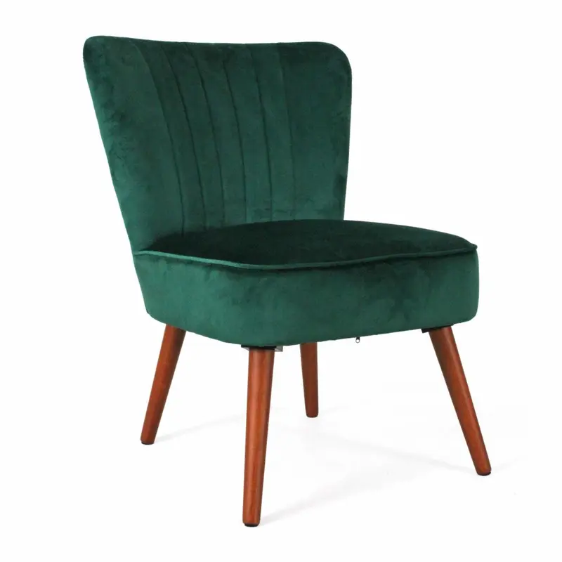 Poltrona in velluto verde 60X70H80
