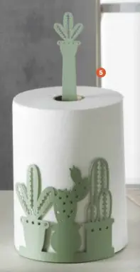 Porta Scottex Brandani – Cactus – Verde metal – Ø15×34,5 cm