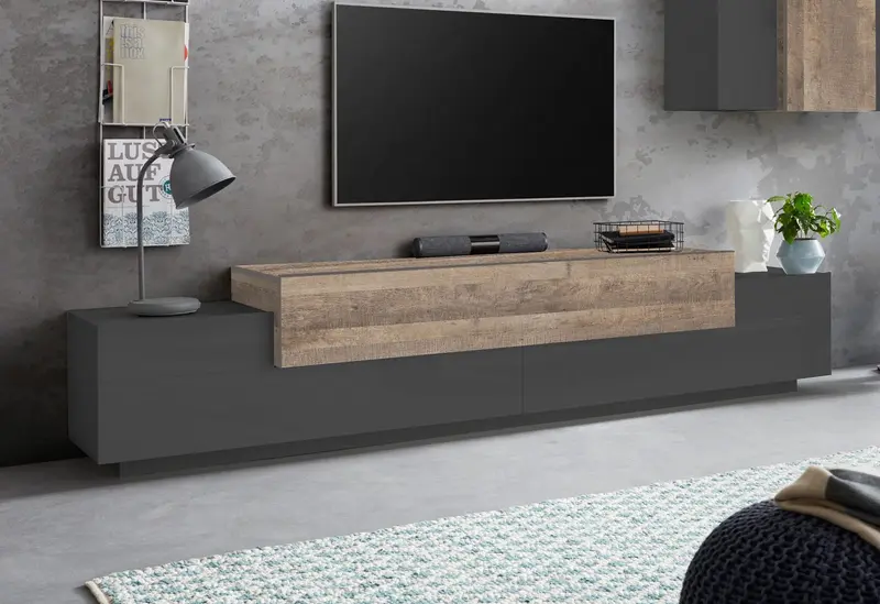Porta tv CORO 240 cm 3 ante a ribalta