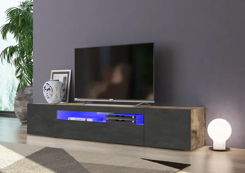 Porta tv DAIQUIRI 200 cm 2 ante battenti + 1 anta a ribalta