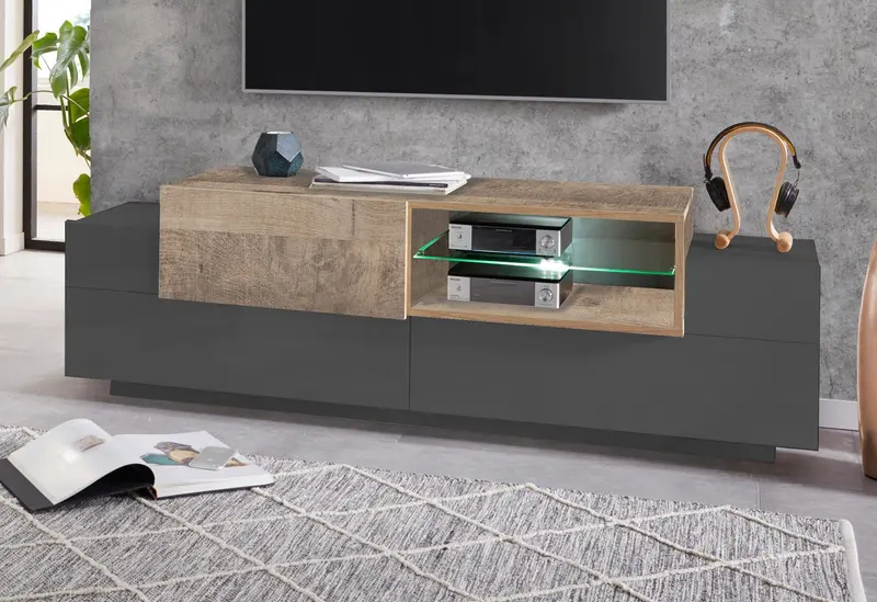 Porta TV NEW CORO 160 cm 1 anta battente + 2 ante a ribalta | Web Furniture