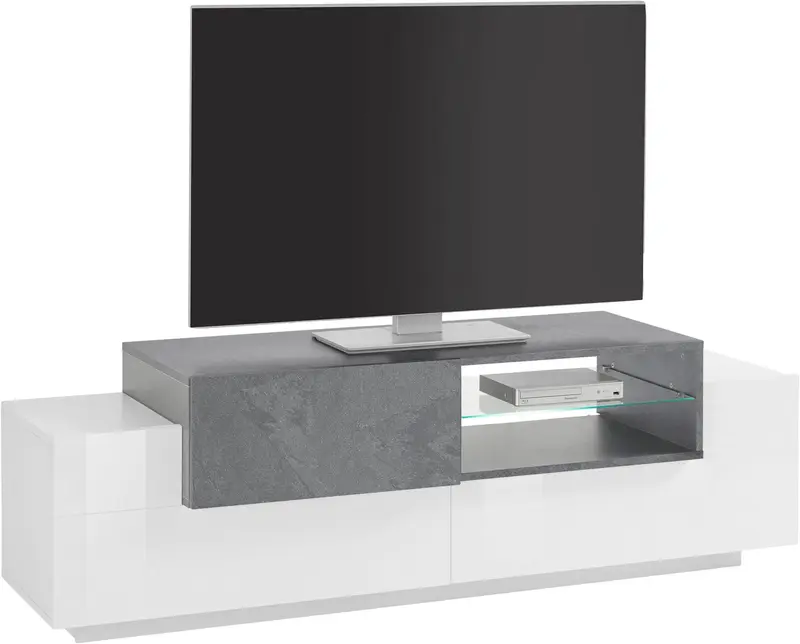 Porta tv NEW CORO 160 cm 1 anta battente + 2 ante a ribalta