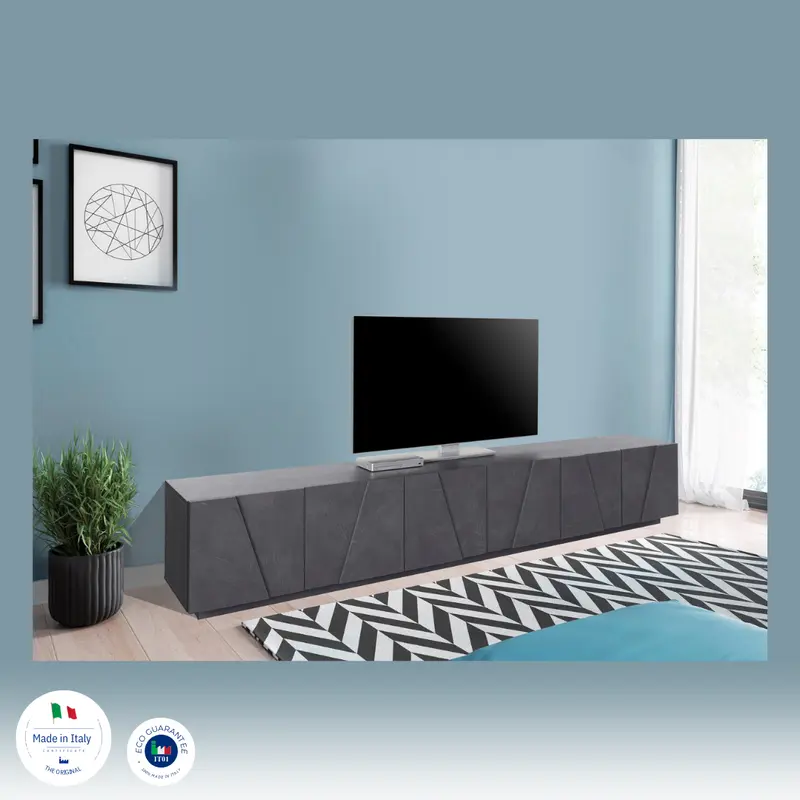 Porta tv PING 240 cm 6 ante battenti colore ardesia