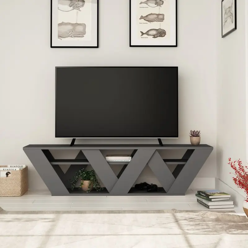 Porta tv Ralla colore antracite 158x30x40h