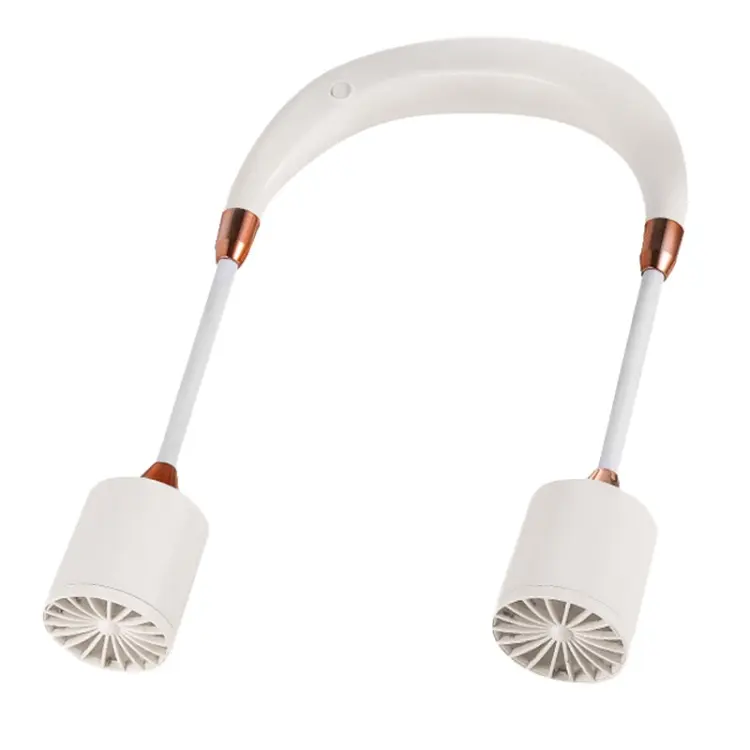 Portable Hanging Neck Fan USB Charging Long Life Outdoor Small Fan(White)