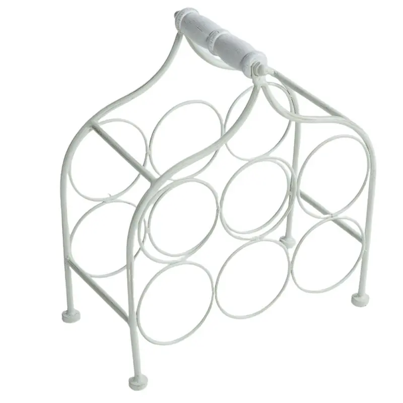 Portabottiglie in metallo in metallo bianco 33X17H36